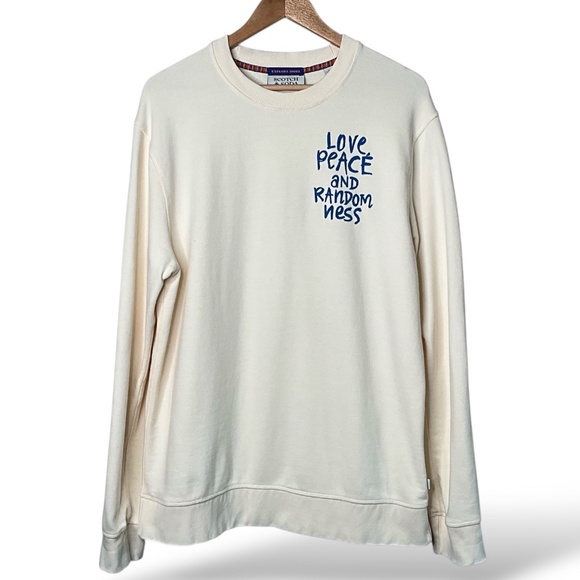 SCOTCH & SODA 1O0% Organic Cotton Butter Yellow Graphic Sweatshirt Large - Picture 3 of 9